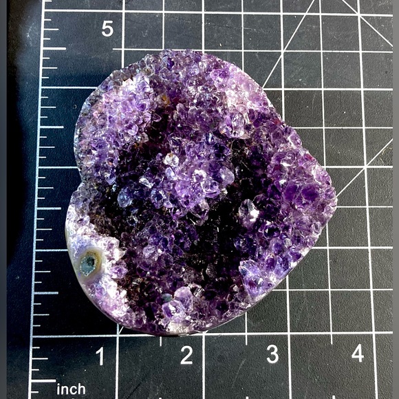 170G Heart Shaped Amethyst Cluster Gem Stone - Picture 5 of 14